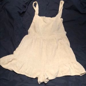 Linen overall romper